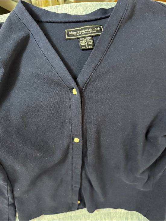 Abercrombie & Fitch Sweaters - Abercrombie & Fitch Dark Navy Button Cardigan with Gold Buttons
